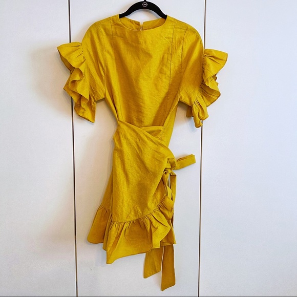 Storets Avril Yellow Wrap Dress - Picture 3 of 7